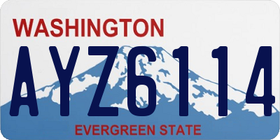 WA license plate AYZ6114