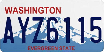 WA license plate AYZ6115