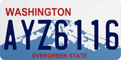 WA license plate AYZ6116