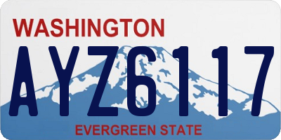 WA license plate AYZ6117