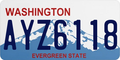 WA license plate AYZ6118