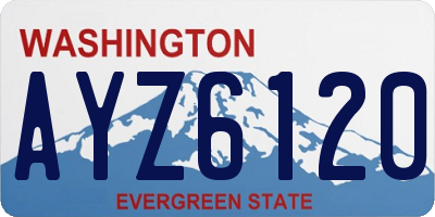 WA license plate AYZ6120