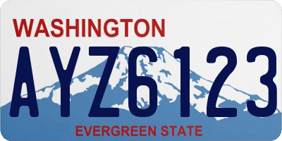 WA license plate AYZ6123