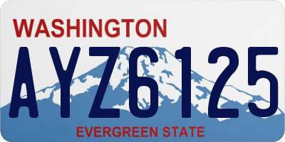 WA license plate AYZ6125