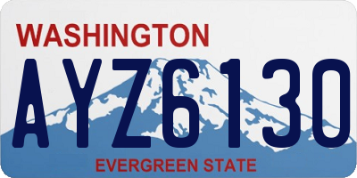 WA license plate AYZ6130