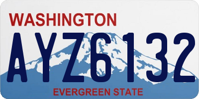 WA license plate AYZ6132