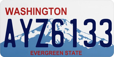 WA license plate AYZ6133