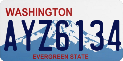 WA license plate AYZ6134