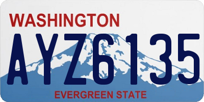 WA license plate AYZ6135