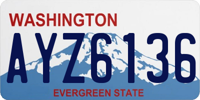 WA license plate AYZ6136