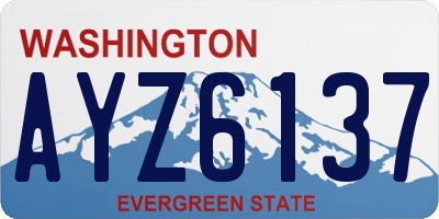 WA license plate AYZ6137