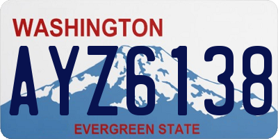 WA license plate AYZ6138