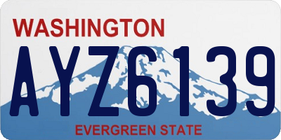 WA license plate AYZ6139