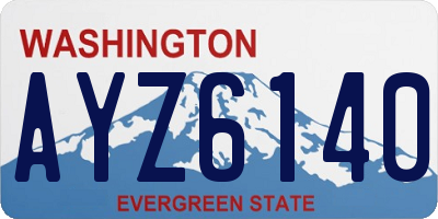 WA license plate AYZ6140