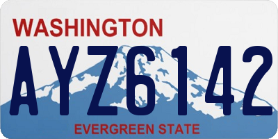 WA license plate AYZ6142