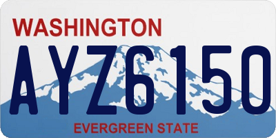 WA license plate AYZ6150