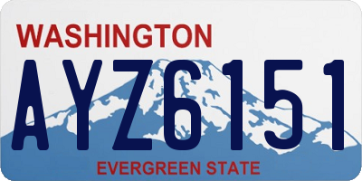 WA license plate AYZ6151