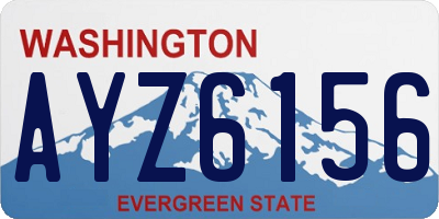 WA license plate AYZ6156