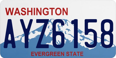 WA license plate AYZ6158