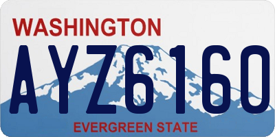 WA license plate AYZ6160