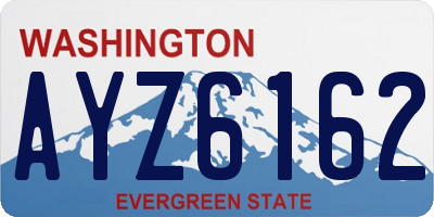 WA license plate AYZ6162