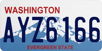 WA license plate AYZ6166