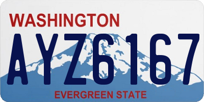 WA license plate AYZ6167