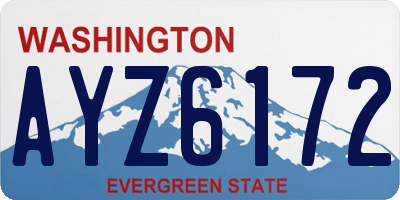 WA license plate AYZ6172