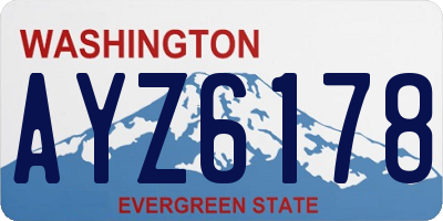 WA license plate AYZ6178