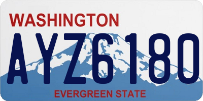 WA license plate AYZ6180