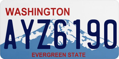 WA license plate AYZ6190