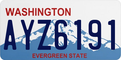 WA license plate AYZ6191