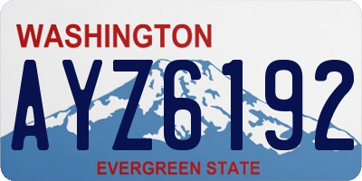 WA license plate AYZ6192