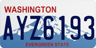 WA license plate AYZ6193