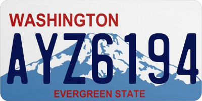 WA license plate AYZ6194