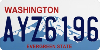 WA license plate AYZ6196