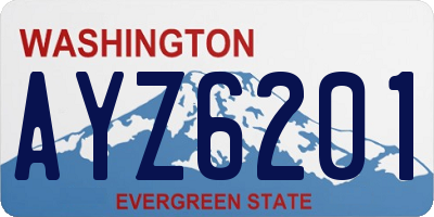 WA license plate AYZ6201