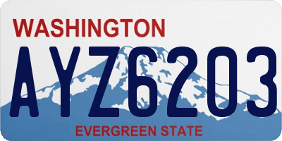 WA license plate AYZ6203