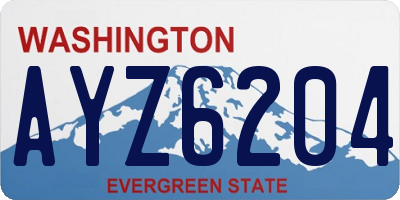 WA license plate AYZ6204