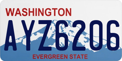 WA license plate AYZ6206