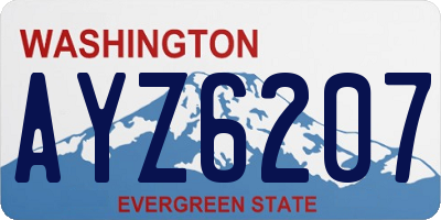 WA license plate AYZ6207