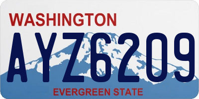 WA license plate AYZ6209