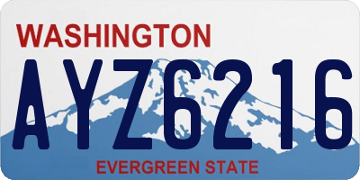 WA license plate AYZ6216