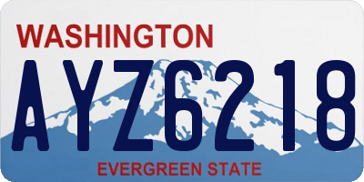 WA license plate AYZ6218