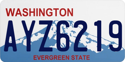 WA license plate AYZ6219