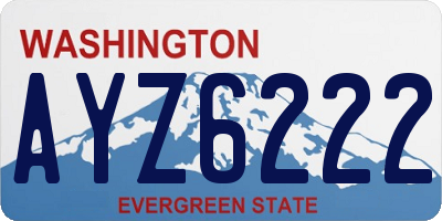 WA license plate AYZ6222