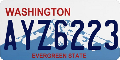 WA license plate AYZ6223