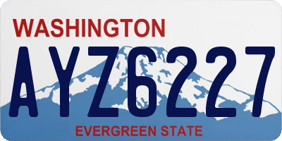 WA license plate AYZ6227