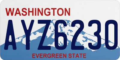 WA license plate AYZ6230