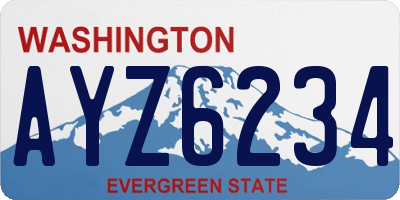 WA license plate AYZ6234